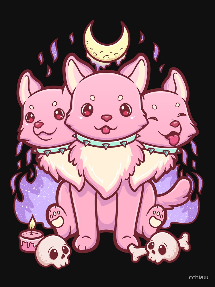 Kawaii Pastel Goth Cute Creepy Occult Cerberus by cchiaw