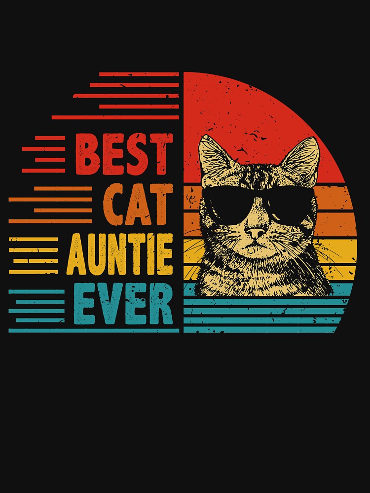 Vintage Retro Best Cat Auntie Ever Funny Cat Lover Mother's Day Gift by EdwinaEmmanoiCo