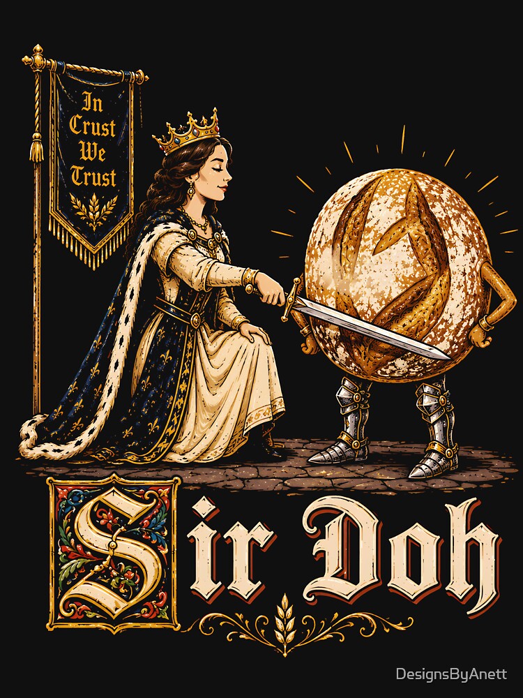 Sir Doh Funny Sourdough Bread Baking Medieval Knight Humor by DesignsByAnett
