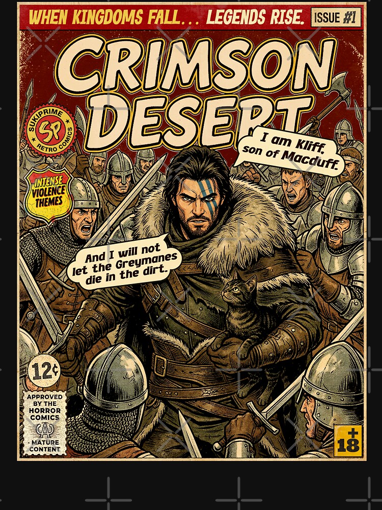 Crimson Desert Kliff Retro Vintage Comic Cover Art by Back2Collage