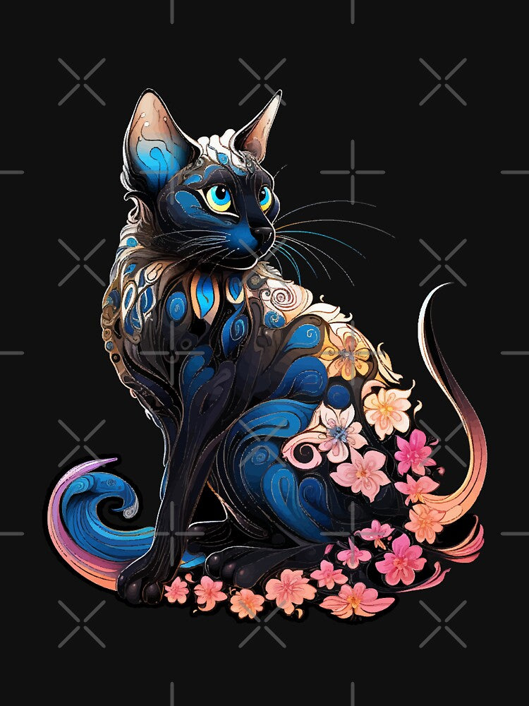 Siamese Cat With Flowers by VelvetRoom