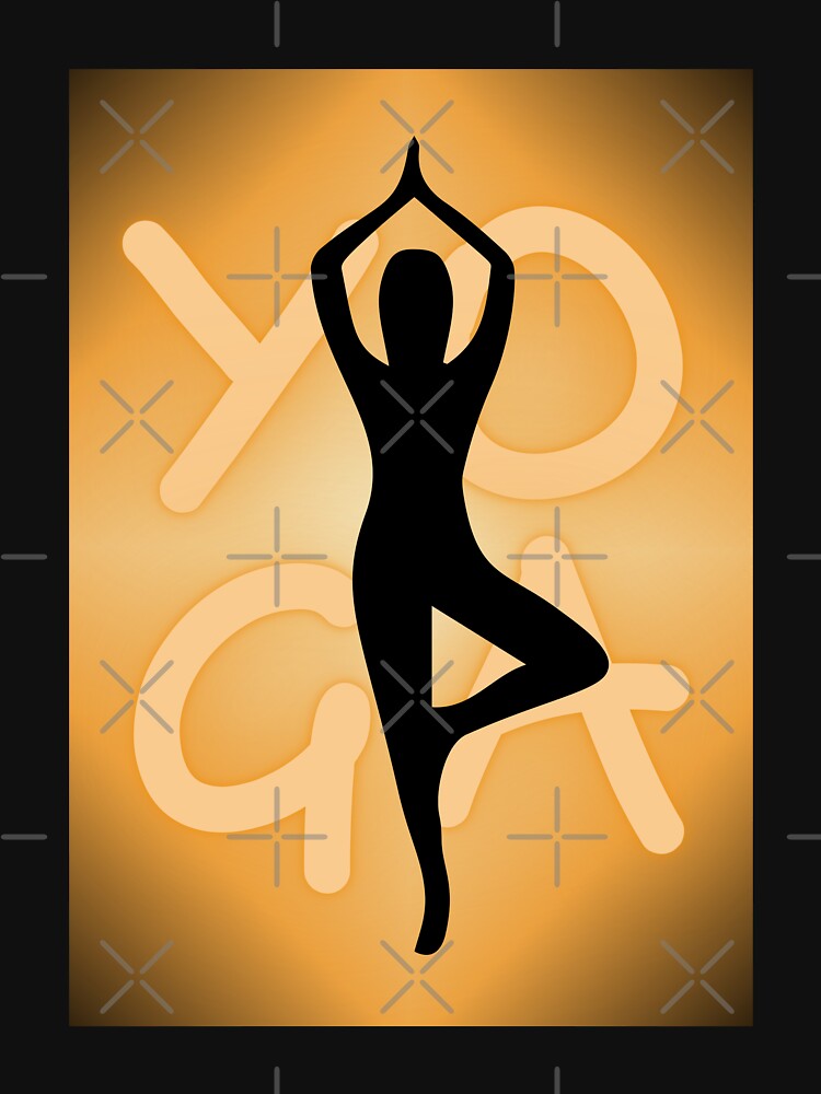 Yoga Pose Neon Orange Yoga Lettering by SoccaTamam