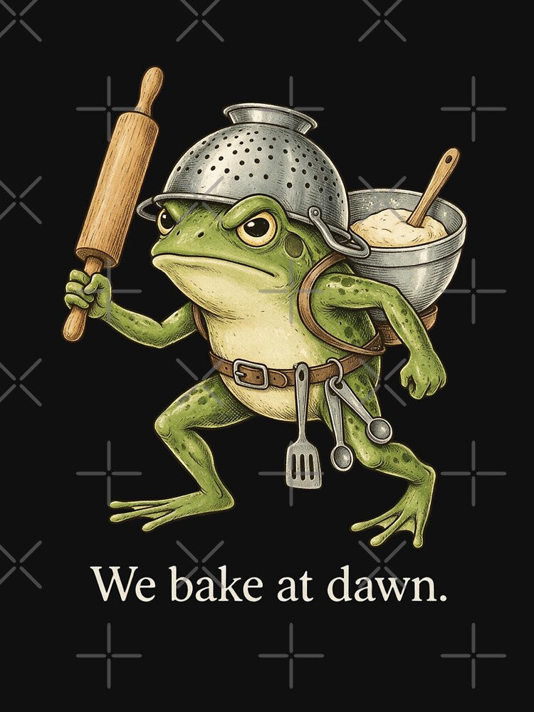 Frog We Bake At Dawn Funny Saying Quote Vintage by CF_VintageDesign