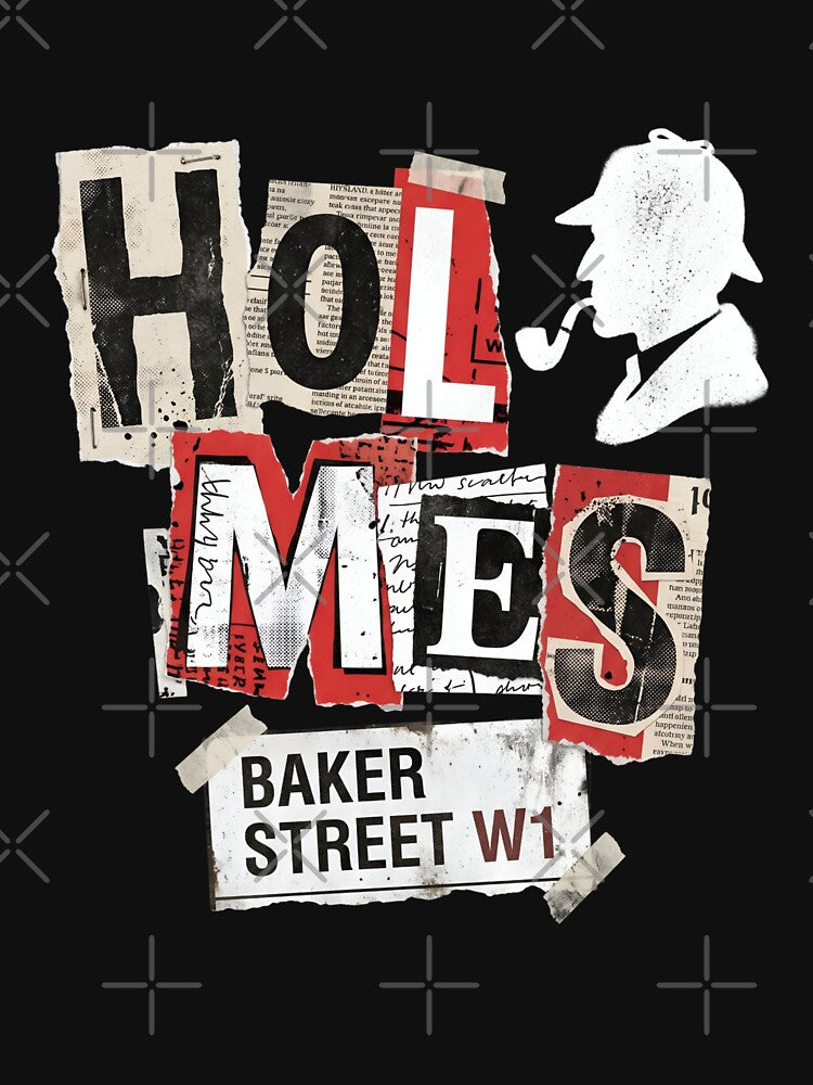 Holmes Baker Street W1 Ransom Note Collage Mystery Art by Fenay Designs