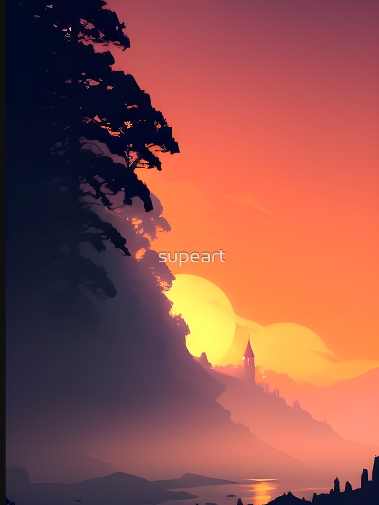 Enhance Your Home with Our Beautiful Collection of Minimalist Landscape River View Prints by supeart