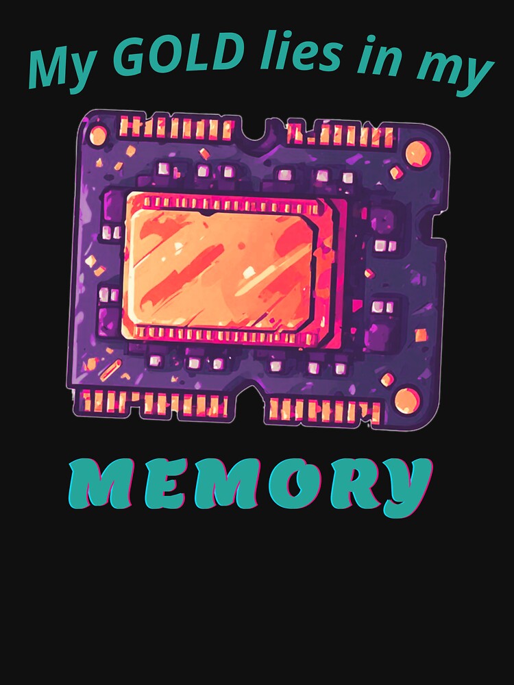Gold Memory RAM, a computer gift, for the geek and computer lover by PiperParrot