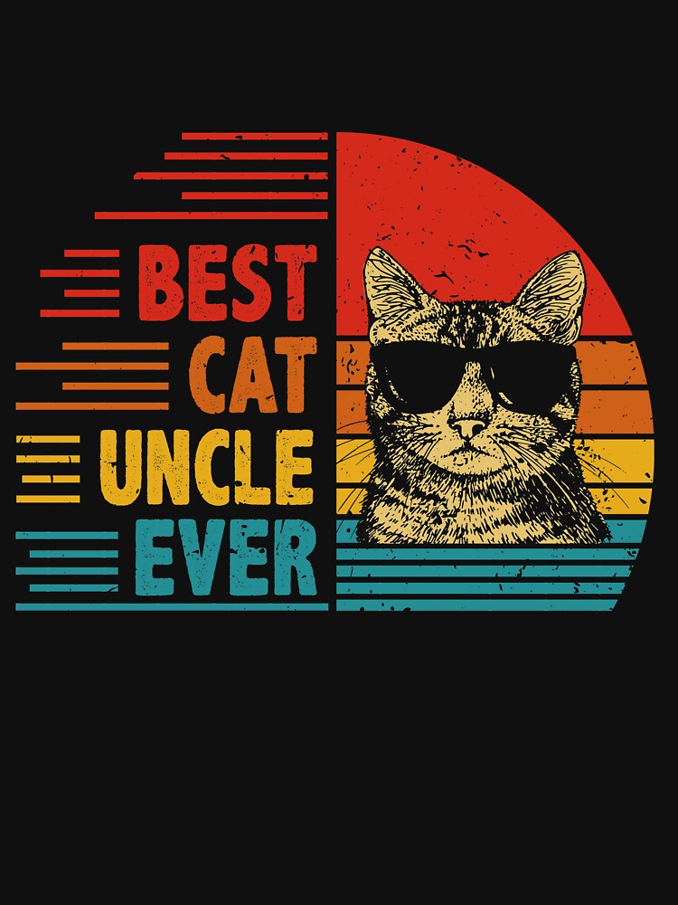 Vintage Retro Best Cat Uncle Ever Funny Cat Lover Father's Day Gift by EdwinaEmmanoiCo