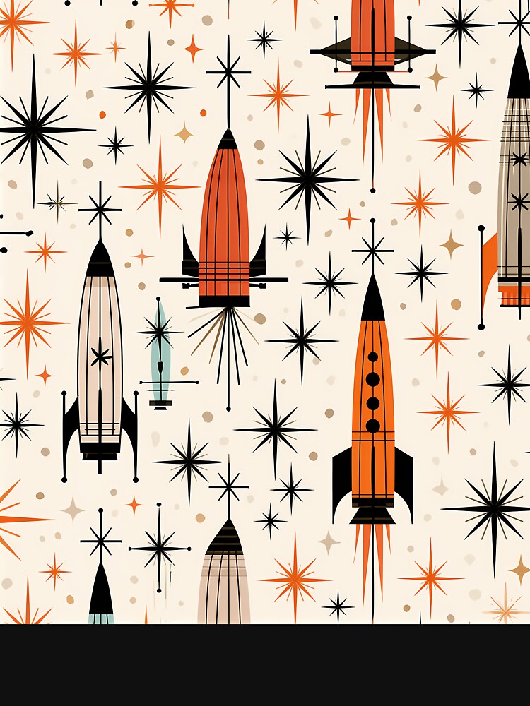 Retro Rocket Pattern – Mid Century Modern Atomic Space Age Design by Skolyak