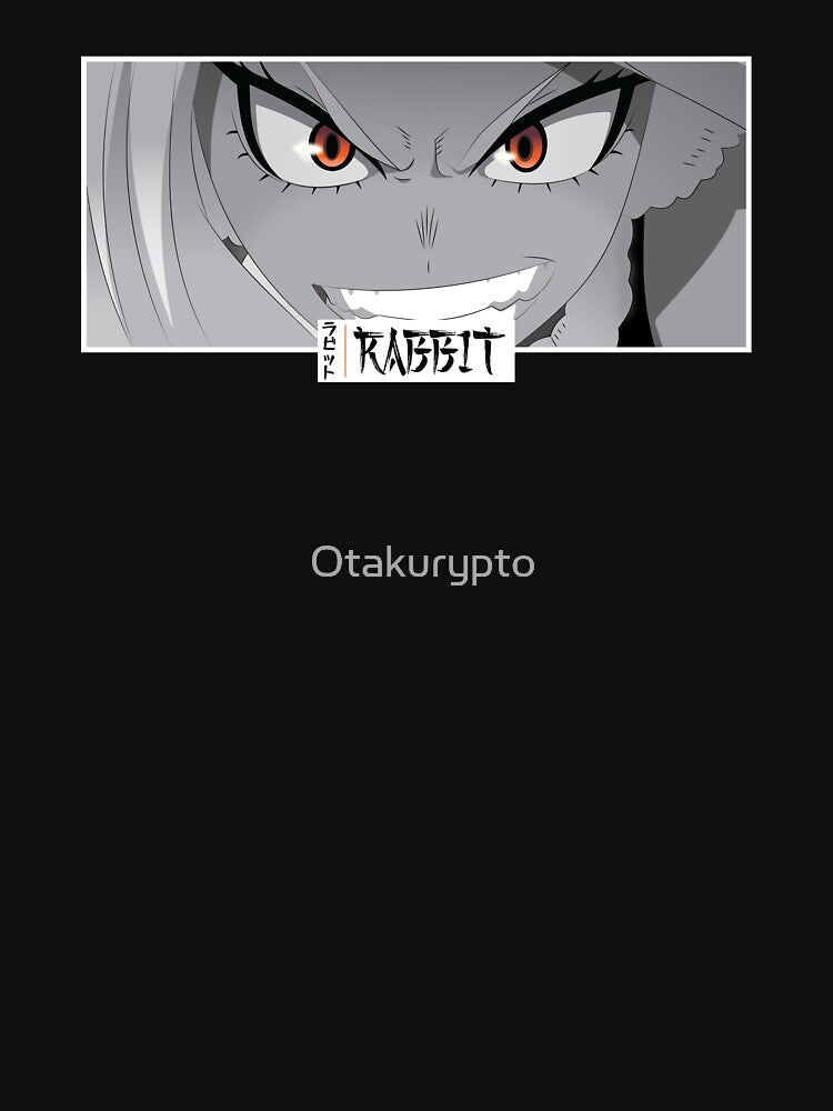Rabbit Anime Eyes Monochrome Japanese Cozy Manga by Otakurypto