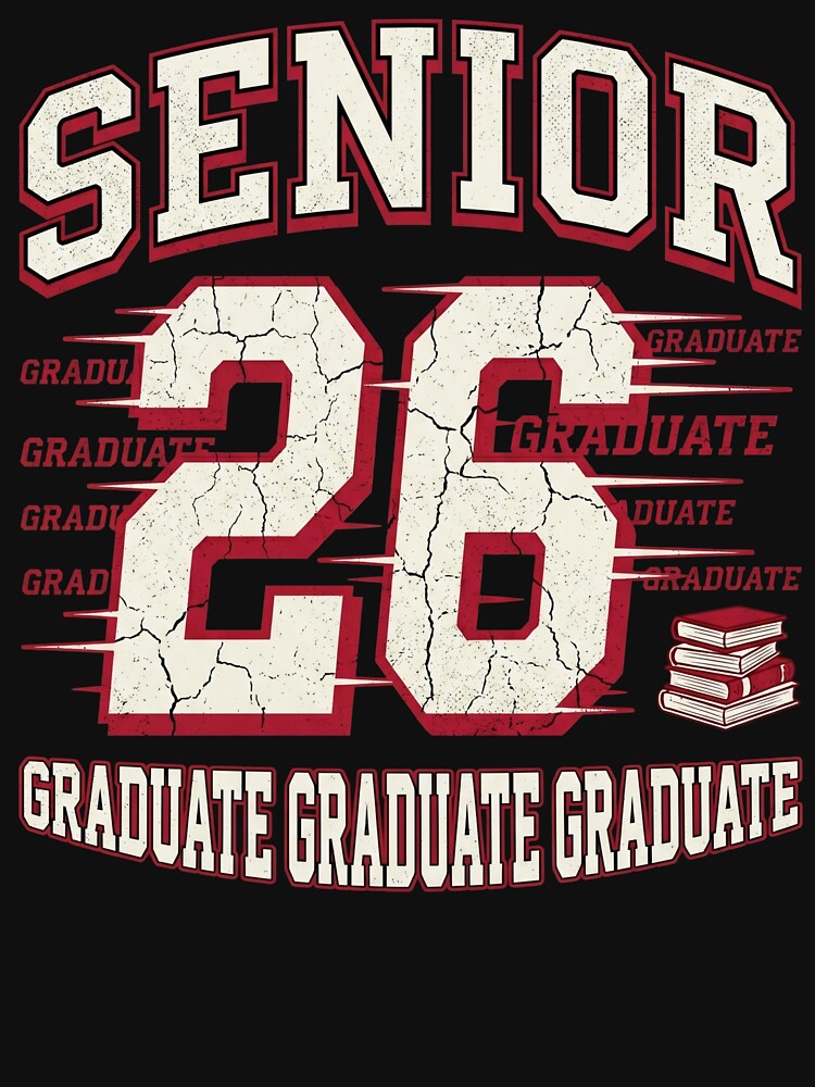 Senior 26 Collegiate Graduation Distressed Typography by TeNovaStudio