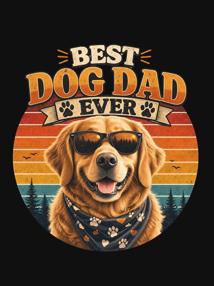Adventure Golden Retriever Dog Dad Hiking Kawaii T-Shirt Sticker by Ashley critters