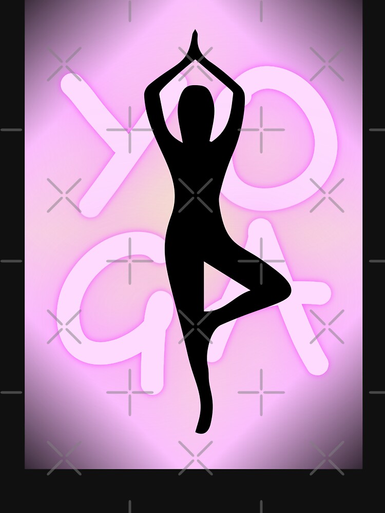 Yoga Pose Neon Pink Yoga Lettering by SoccaTamam