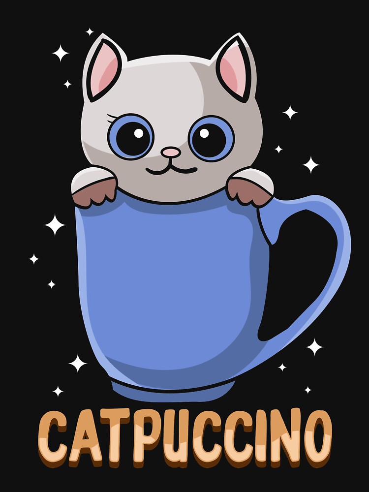 Catpuccino Funny Cat Coffee Lover women men by TexasMerch