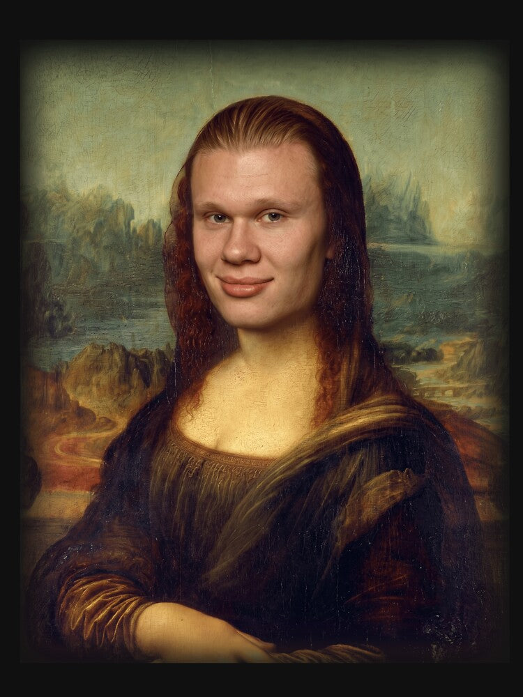 Haaland Erling Mona Lisa Funny Soccer Art Parody by nojany