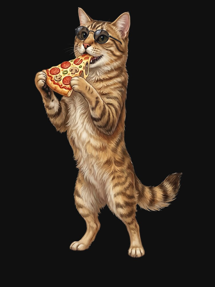 Funny Cat Eating Pizza Animal Lover by TerryConnells