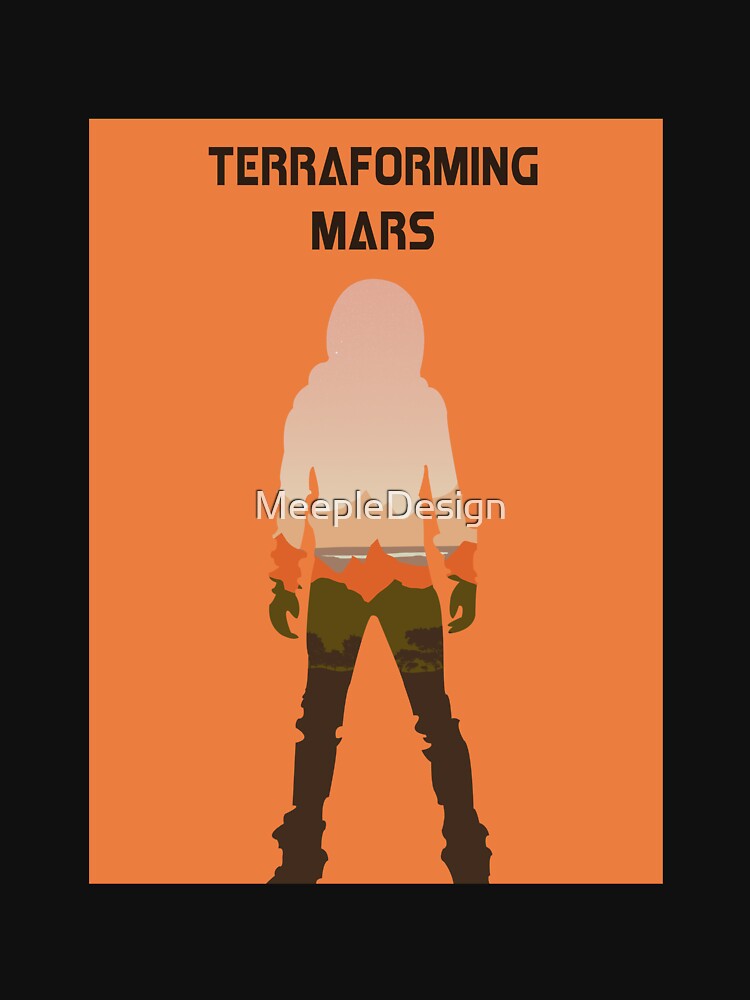 Terraforming Mars (Orange) Design - Minimalist Silhouette Poster Style - Board Game Art by MeepleDesign
