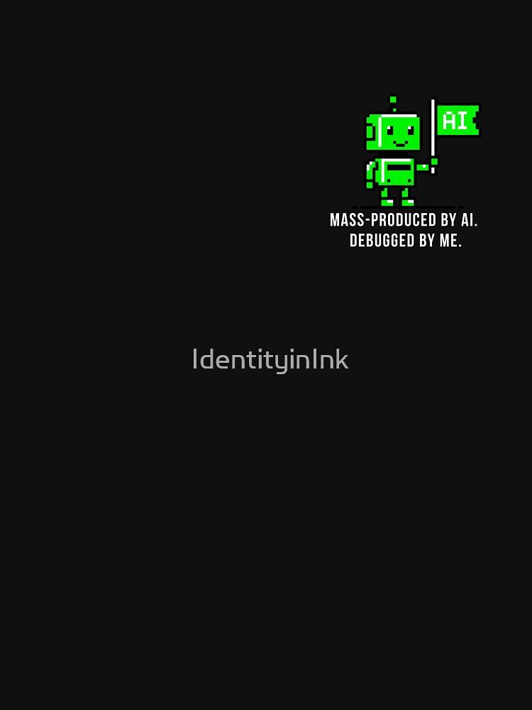 Mass-Produced by AI Debugged by Me - Funny Developer Gift AI Coding Humor by IdentityinInk