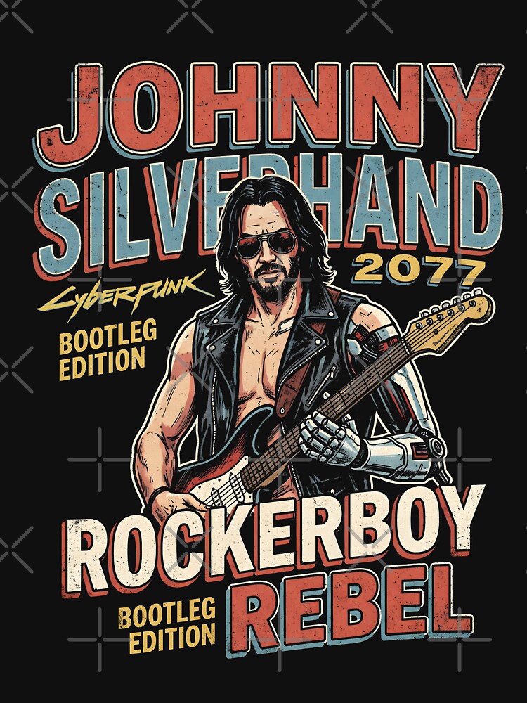 Johnny Silverhand Cyberpunk 2077 Bootleg Gaming Graphic Tee by Senpaiwaves
