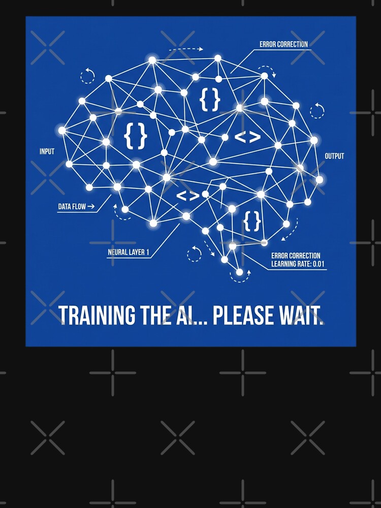 Training The Ai Please Wait Funny Tech Mascot for Programmers by chattsuede