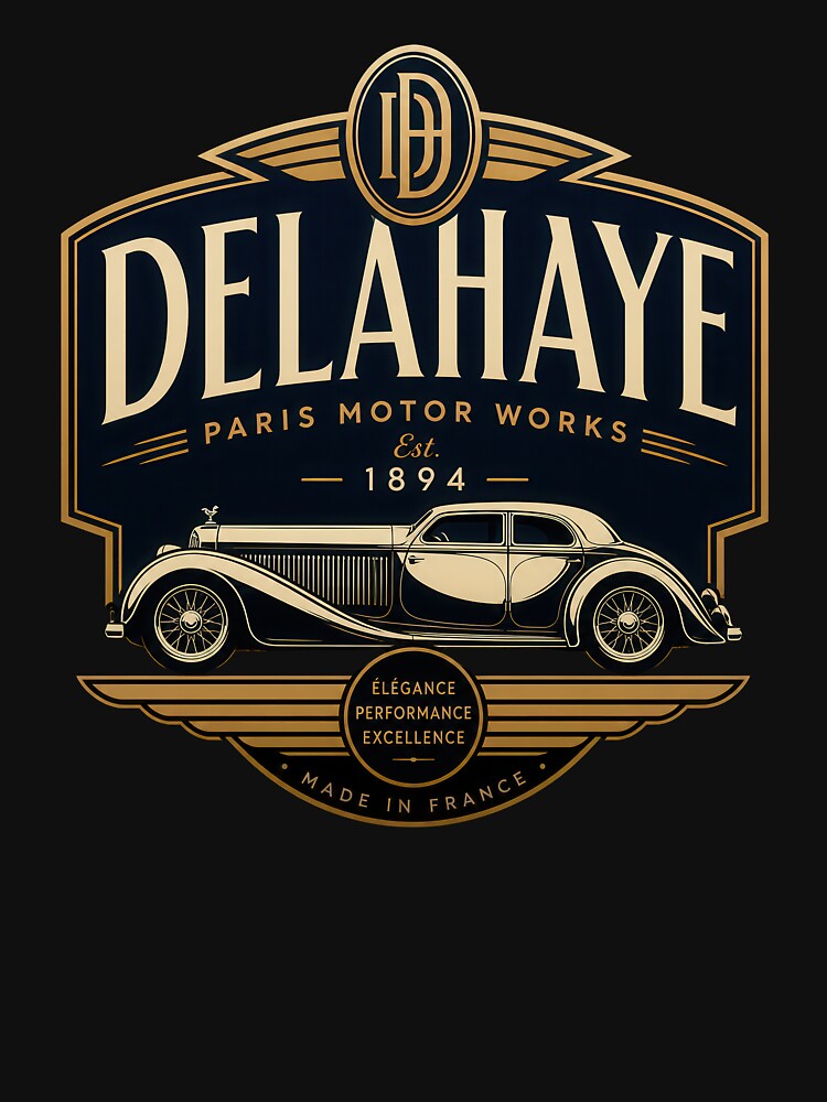Delahaye French Classic Luxury Automobile Art by Retr0Tshirts