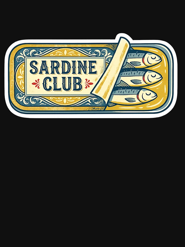 "Sardine Club" Vintage Tinned Fish Retro Seafood by RiotKida