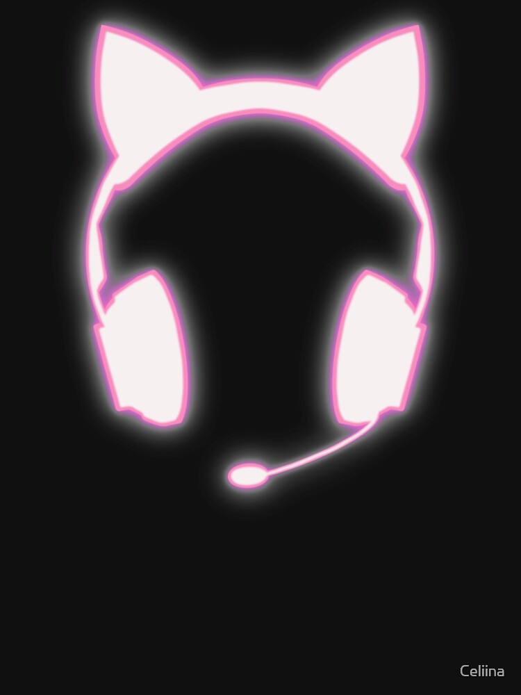 Neon Pink Headset With Cat Ears by Celiina