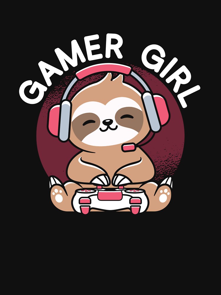 Gamer Girl Sloth Gaming by taaddison50