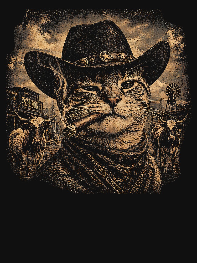 Cowboy Cat Funny by zoes-ink