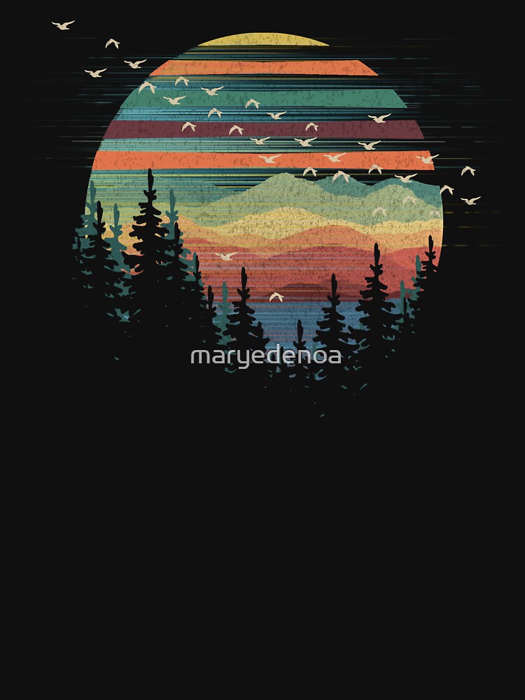 Geometric Nature Sunset Vibes by maryedenoa