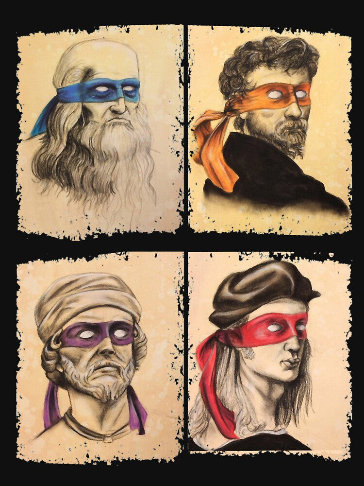 Funny Italian Artists Turtles Art Lovers Gift Renaissance Ninja Artists for women men by SirrelShearer