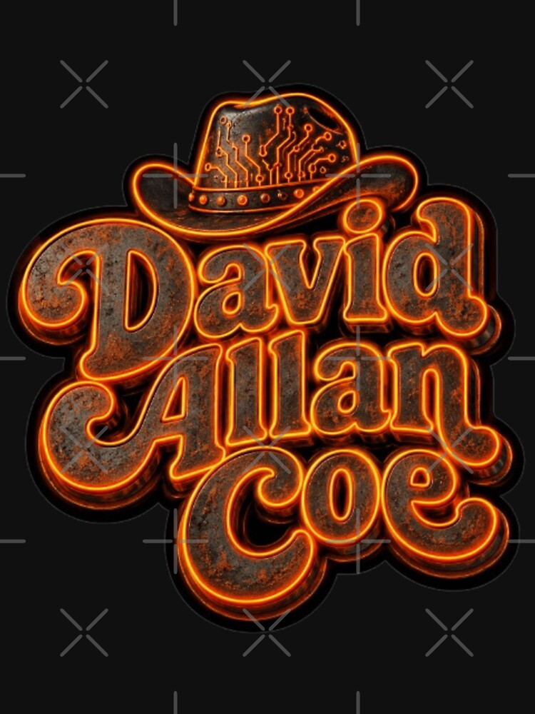 Outlaw Country David Allan Coe Cyber Text Sticker by ArpitDev