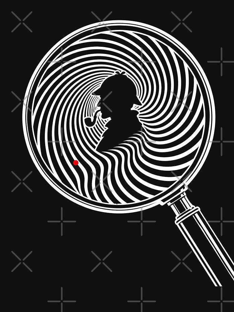Sherlock Holmes Magnifying Glass Optical Illusion Spiral Art by Fenay Designs
