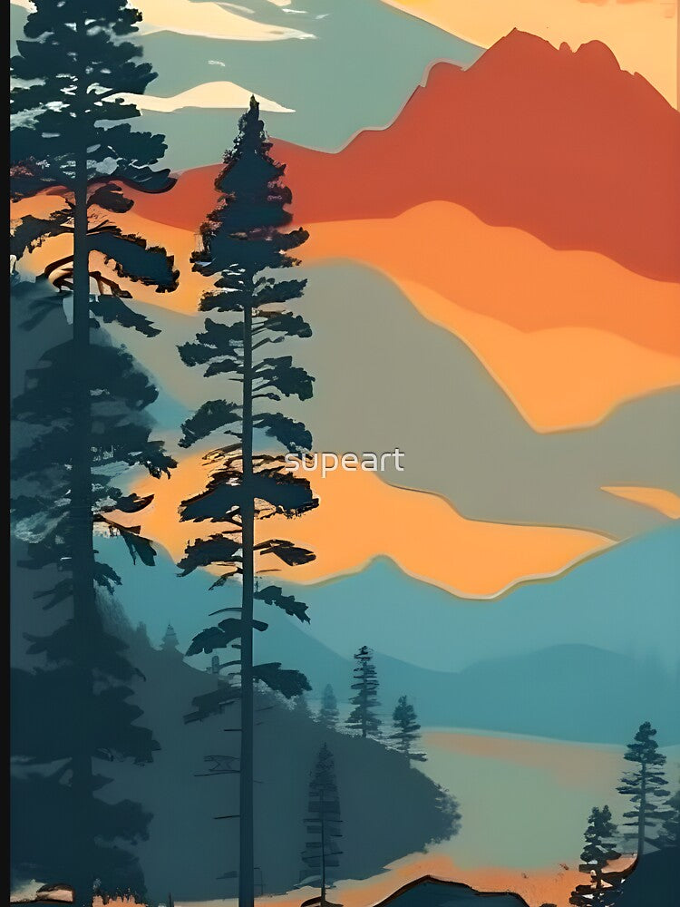 Find the Perfect Minimalist Matte Painting of Bavarian Alps Print for Your Home Decor Needs by supeart