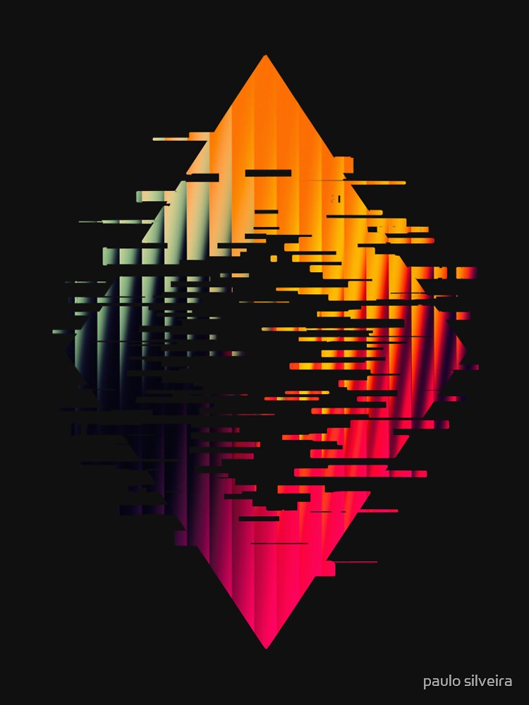 Geometric Glitch Chaos – Abstract Digital Art T-Shirt & Bold Modern by paulo silveira