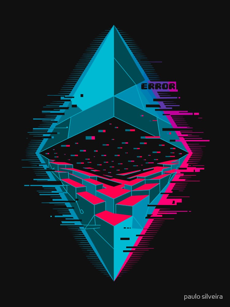 Geometric Glitched Diamond erros Chaos – Abstract Digital Art T-Shirt & Bold Modern by paulo silveira