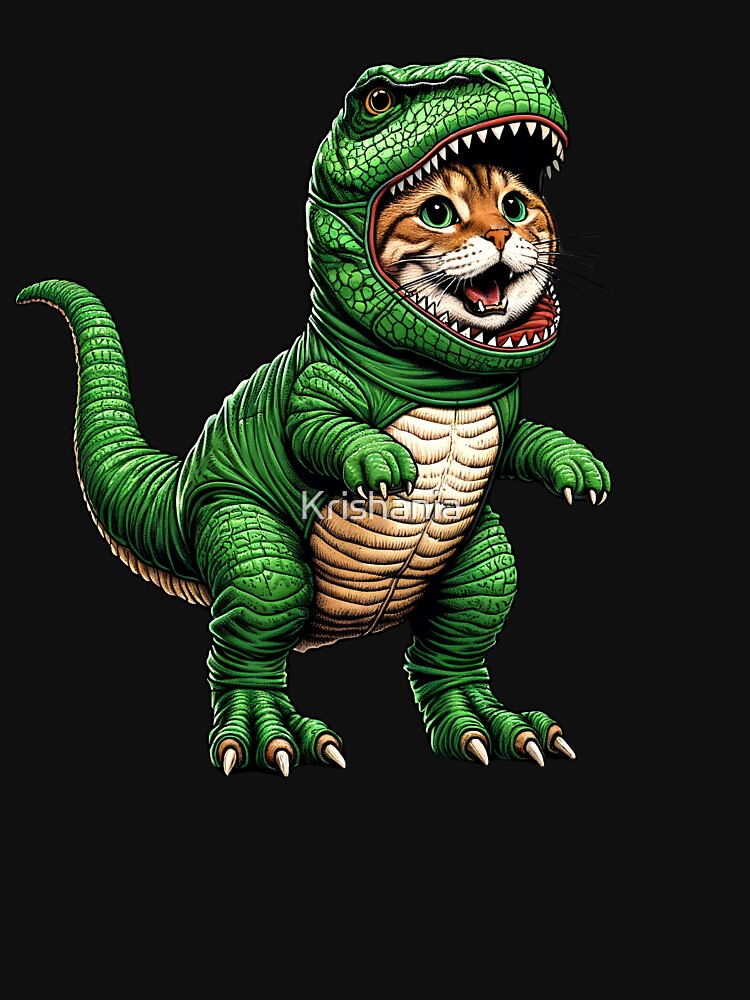 Cat Wearing Dinosaur Outfit Funny Kitten Lover by Kimberley King Art  King Art