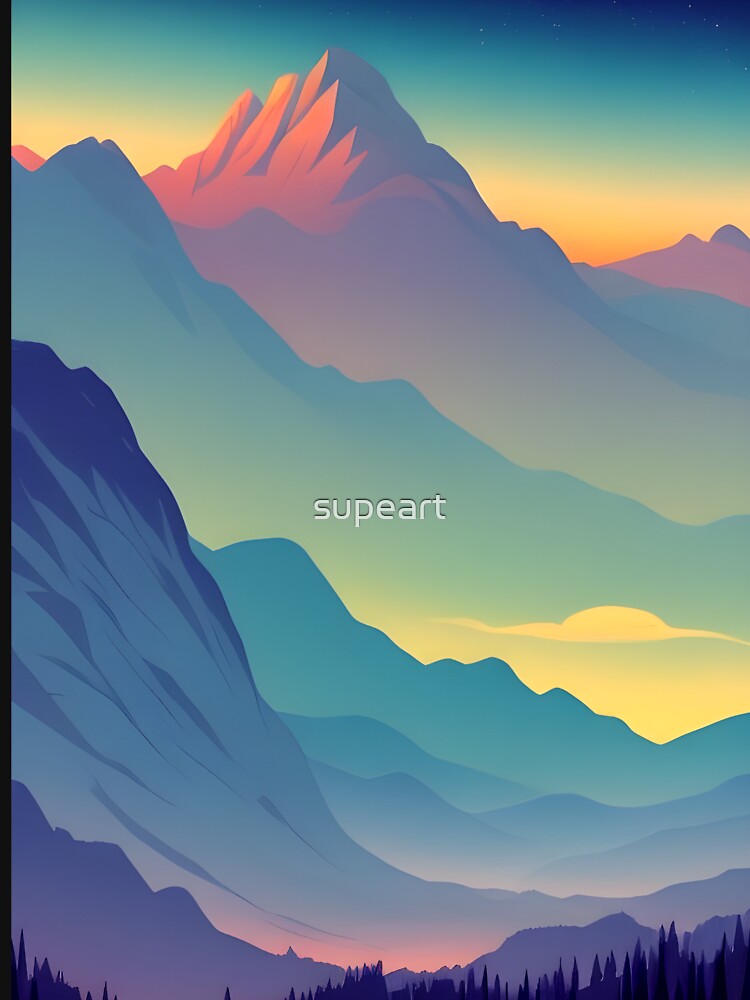 Find the Perfect Minimalist Matte Painting of Beautiful Mountain Landscape in the Bavarian Alps Print for Any Occasion or Gift by supeart