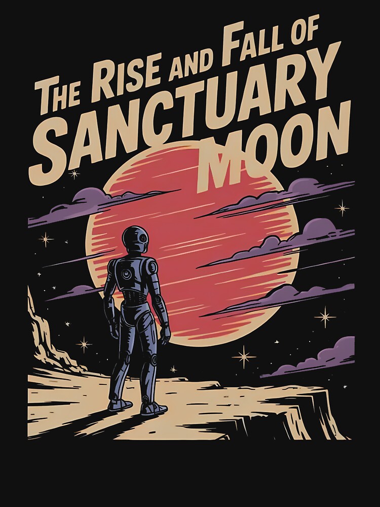 The Rise and Fall of Sanctuary Moon, Murderbot Diaries Inspired, Retro Sci-Fi Graphic by johnfitz-tee