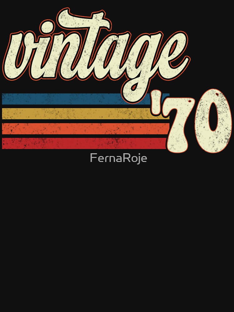 Vintage 1970 Retro Birthday| Vintage '70 Retro Stripes by FernaRoje