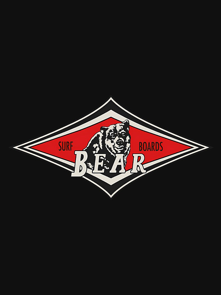 Vintage Surfing Bear Big Wednesday Cult Surfboard Red Surf Logo Diamond Retro T Shirt by ChukyMall