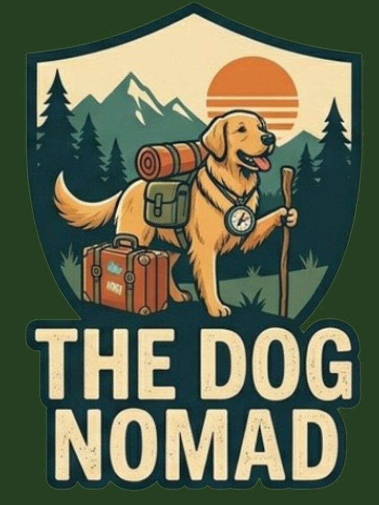 The Dog Nomad Golden Retriever Hiking Travel Adventure by thoughtswear