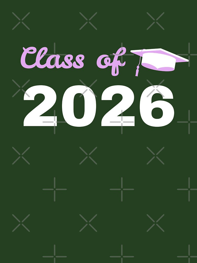 Class of Graduation Aesthetic Purple Cursive Typography by creativerooney
