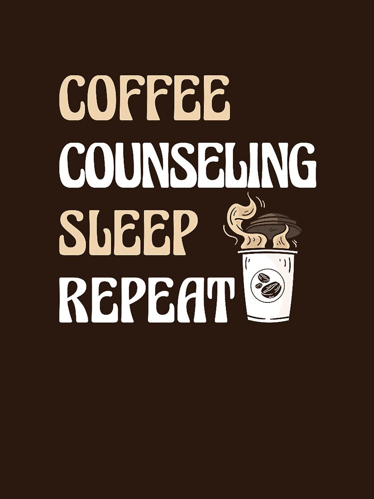 Coffee Counseling Sleep Repeat Mental Health Counselor Premium Tri-blend T-Shirt by JJLetterDesigns