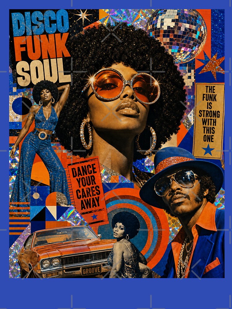 Disco Inferno — 70s Disco & Funk Mixed‑Media Collage by Jandedan