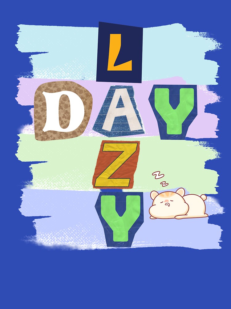 Lazy Day Collage Art Tee with Sleeping Cat by SeJaa