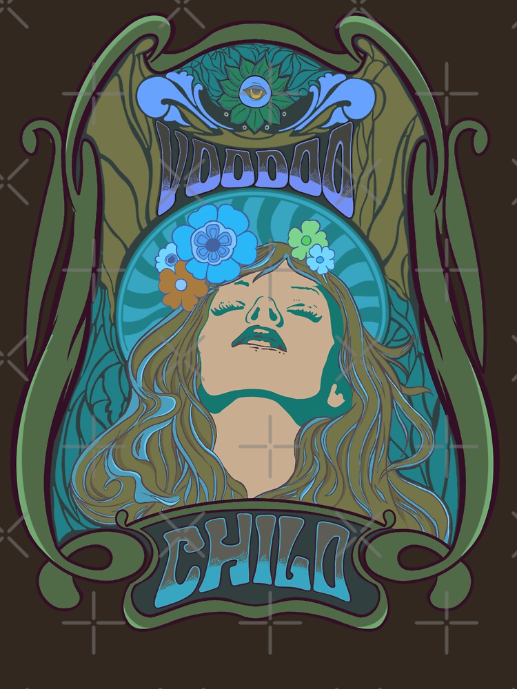 Copie de Pyschedelic vintage 60s hippie design - Voodoo child - Blue version by LifeislikebuePixels