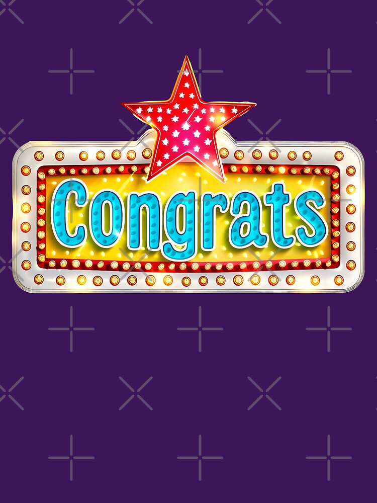 Retro Marquee Congrats Sign with Vintage Neon Style by DesignArtist.ia