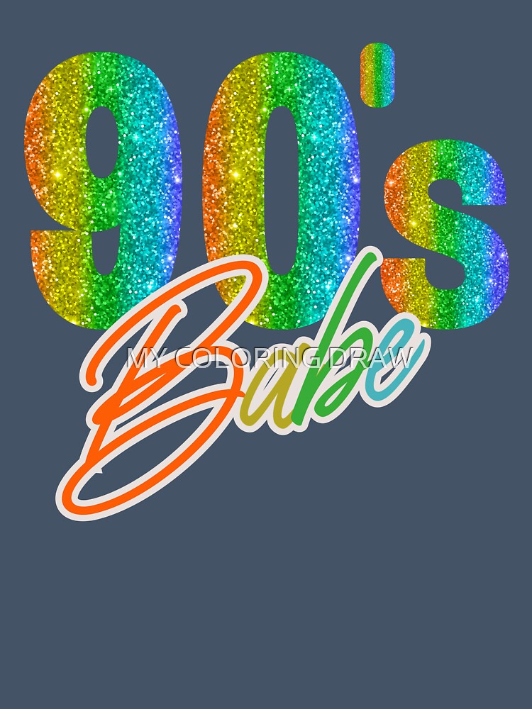 90's Babe in Rainbow by MY COLORING DRAW