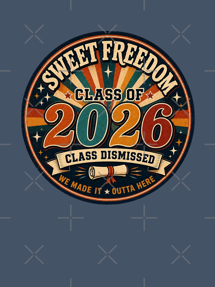 Class of 2026 Retro Senior Graduation Badge by Swanny's Custom T-shirt and Gift Designs