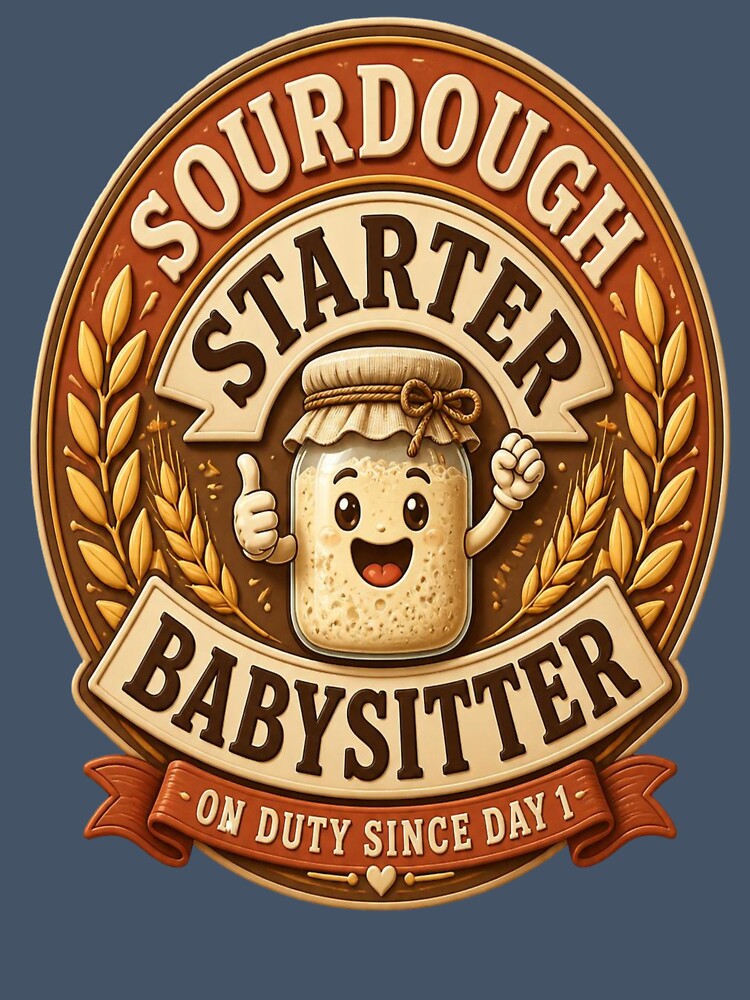 Sourdough Starter Babysitter Vintage Badge Tee--#SourdoughStarter # by mo-carnival